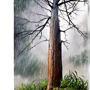 Tree Trunk In Rain PNG Lgj PNG
