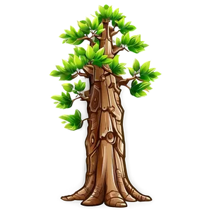 Tree Trunk With Leaves PNG 05242024