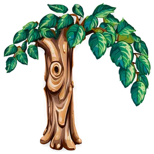 Tree Trunk With Leaves PNG Qhl