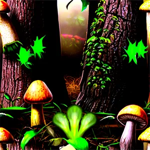 Tree Trunk With Mushrooms PNG 57