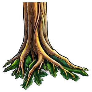 Tree Trunk With Roots PNG Qsb26