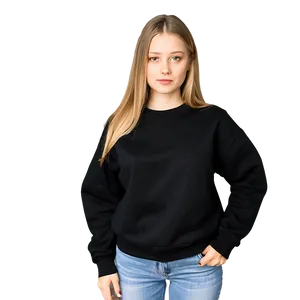Trendy Black Sweatshirt Street Style PNG 06272024