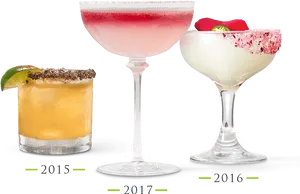 Trendy Cocktails Through Years PNG image