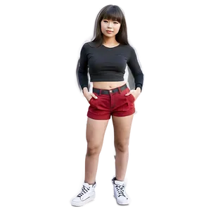 Trendy High-waisted Jorts Png 06132024 PNG image