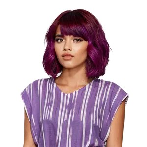 Trendy Purple Hair Fashion Model PNG 89 PNG