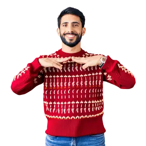 Trendy Red Sweater PNG 80