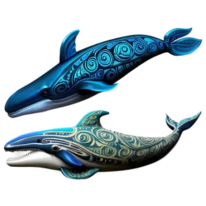 Tribal Art Whale Png 05232024 PNG image