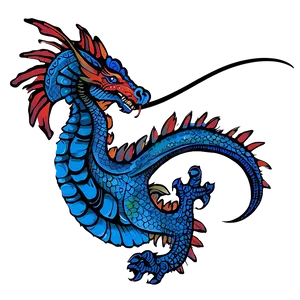 Tribal Blue Dragon Tattoo PNG 06252024 PNG