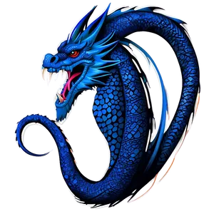 Tribal Blue Dragon Tattoo PNG 06252024 PNG