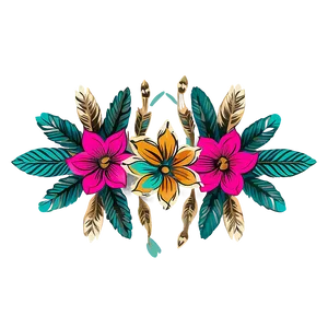 Tribal Boho Flowers PNG Vsf95 PNG