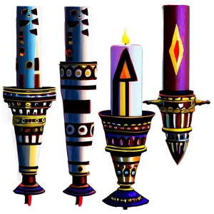 Tribal Candleurstick Motif PNG Ceq PNG