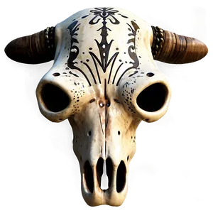 Tribal Cow Skull Art Png 31 PNG image