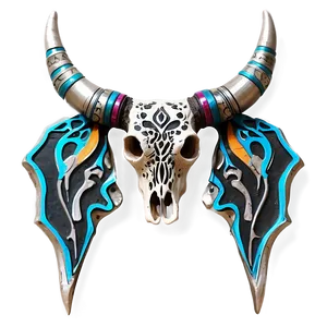 Tribal Cow Skull Art Png 68 PNG image