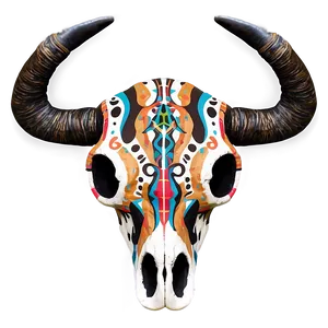 Tribal Cow Skull Art Png Lpb PNG image