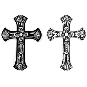Tribal Cross Outline PNG 06122024 PNG
