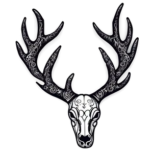 Tribal Deer Antler Tattoo Design PNG Bed11 PNG