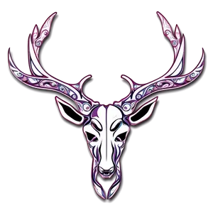 Tribal Deer Head Tattoo PNG 9