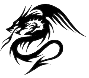 Tribal Dragon Tattoo Design PNG image