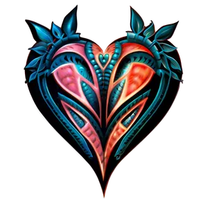 Tribal Heart Tattoo Design Png Tjv60 PNG image