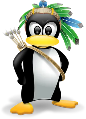 Tribal Penguin Cartoon PNG image