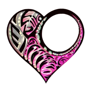 Tribal Pink Heart PNG Axp66 PNG
