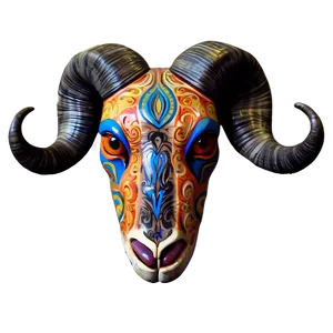 Tribal Ram Head Tattoo PNG 7