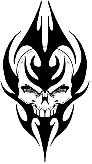 Tribal Skull Tattoo Design PNG image