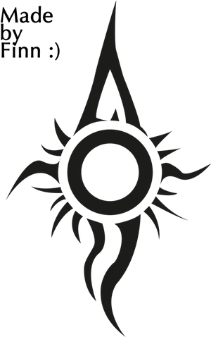 Tribal Sun Flame Tattoo Design Finn PNG image