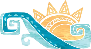 Tribal Sunand Wave Illustration