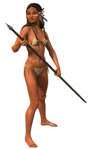 Tribal_ Warrior_ Woman_3 D_ Render