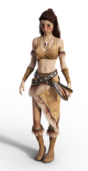 Tribal Warrior Woman3 D Model