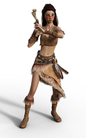 Tribal Warrior Woman3 D Model