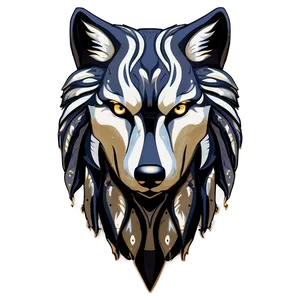 Tribal Wolf Face Tattoo Design Png Rxy PNG image