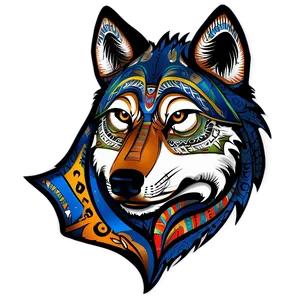 Tribal Wolf Head Design Png Fvr PNG image