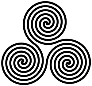 Triple Black White Spirals PNG image