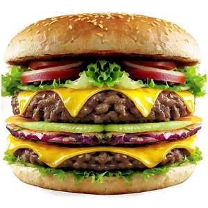 Triple Layer Cheeseburger Png 05242024 PNG image