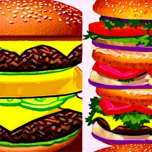 Triple Layer Cheeseburger Png 05242024 PNG image