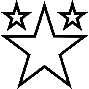 Triple Star Outline Graphic PNG
