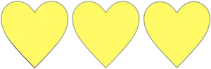 Triple Yellow Hearts Graphic PNG image