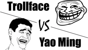 Troll Face Versus Yao Ming Meme PNG image