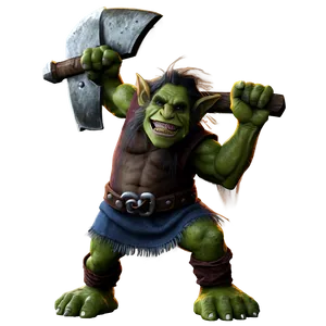 Troll Wielding Axe PNG 05232024 PNG