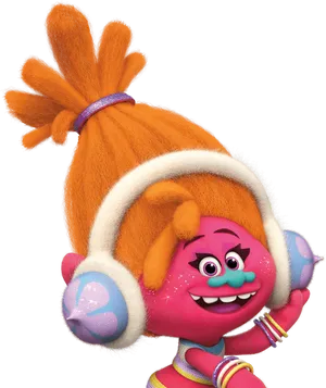 Troll With Headphones Character PNG image