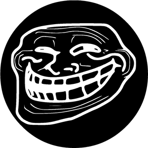 Trollface Meme Black Background