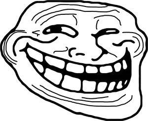 Trollface Meme Classic Blackand White PNG image