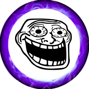 Trollface Memewith Electric Purple Aura
