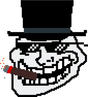 Trollface Smoking Pixel Art