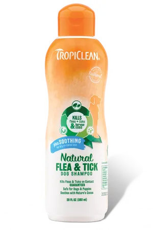 Tropi Clean Natural Fleaand Tick Dog Shampoo Bottle PNG image