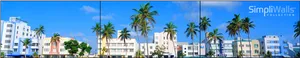 Tropical Art Deco Architecture Panorama PNG image