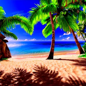 Tropical Beach Paradise Photo PNG 05212024