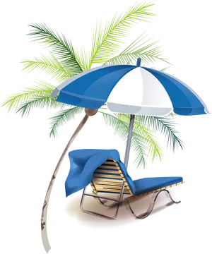 Tropical Beach Relaxation Scene PNG image